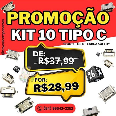 KIT 10 CONECTOR TIPO C SORTIDOS