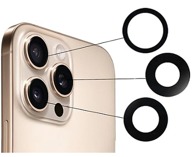 KIT C/3 LENTE CAMERA TRASEIRA IPHONE 16 PRO MAX