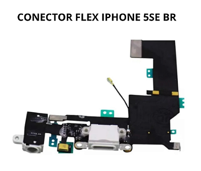CONECTOR DE CARGA CABO FLEX DOCK FLAT IPHONE 5SE BRANCO
