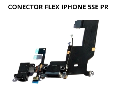 CONECTOR DE CARGA CABO FLEX DOCK FLAT IPHONE 5SE PRETO