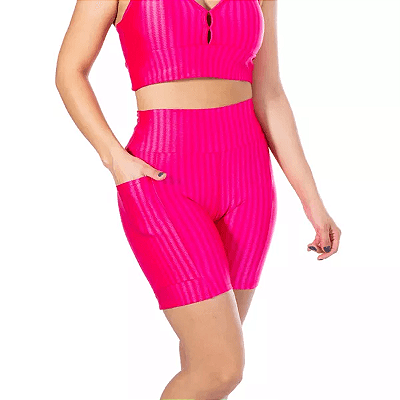 Shorts 3D com bolso Pink