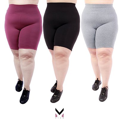 Kit 3 Leggings Plus Size Cintura Alta Mescla Sublimada Sem Transparência  ROCCA FITNESS/ESPORTES