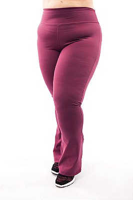 Calça Flare Plus Size Vinho