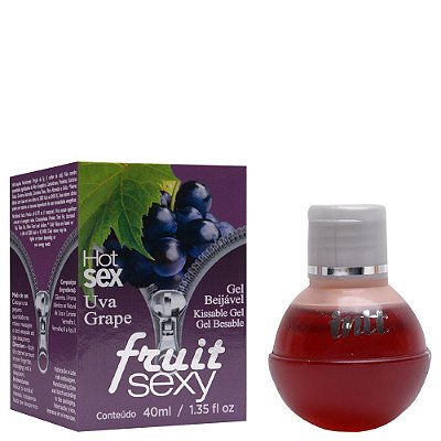 Fruit Sexy Gel Comestível e com efeito hot  - Sabor uva  40Ml Intt