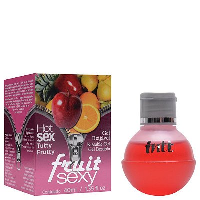 Fruit Sexy Gel Comestível com efeito  hot -  sabor Tutti Frutti  40Ml Intt
