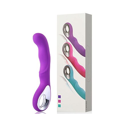 Vibrador Recarregável Ponto G com Alça Metalizada Possui 10 Modos de Vibração