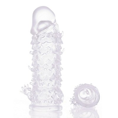 Capa peniana transparente com saliências massageadoras - YOUVIBE