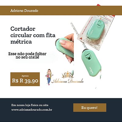 Cortador circular com fita métrica