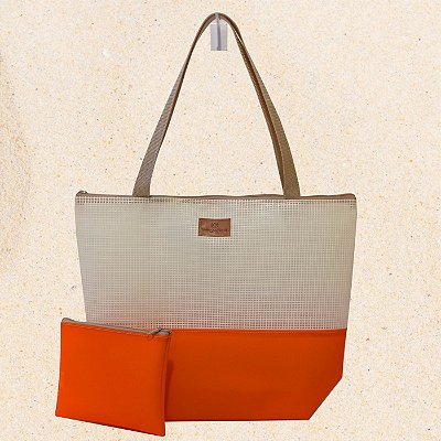 Bolsa de Silicone com Tela - Laranja