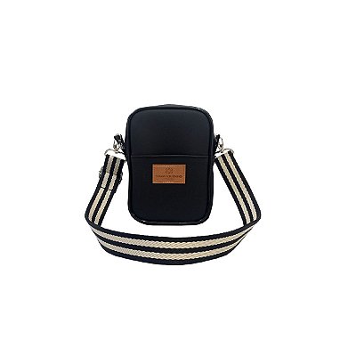 Bolsa Tiracolo Pequena em Silicone Preta