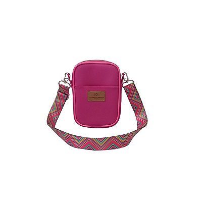 Bolsa Tiracolo Pequena em Silicone Rosa