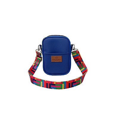 Bolsa Tiracolo Pequena em Silicone Azul