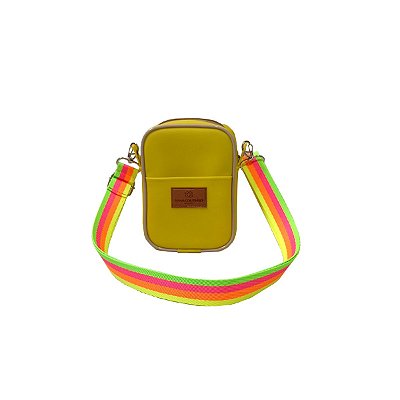 Bolsa Tiracolo Pequena em Silicone Amarelo