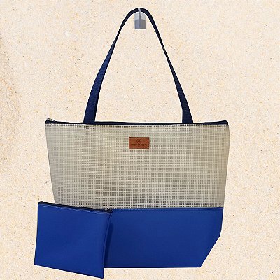 Bolsa de Silicone com Tela - Azul