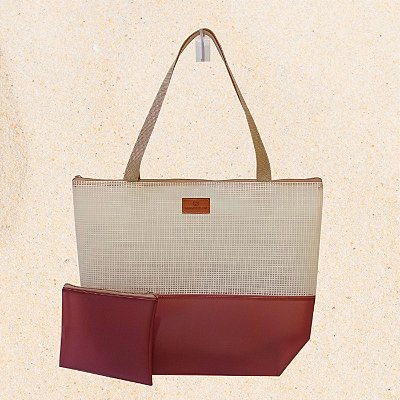 Bolsa de Silicone com Tela - Bordô
