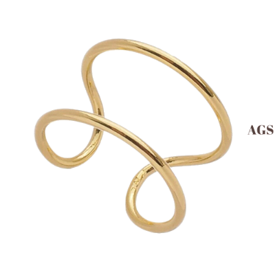 Anel  Regulável Duplo Fino Banhado a Ouro 18K