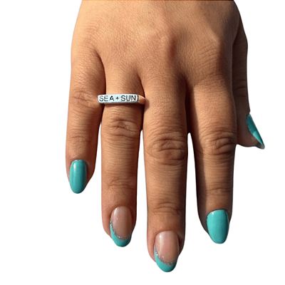 Anel SEA+SUN de Prata 925 com Resina Natureza-Mandracjoias