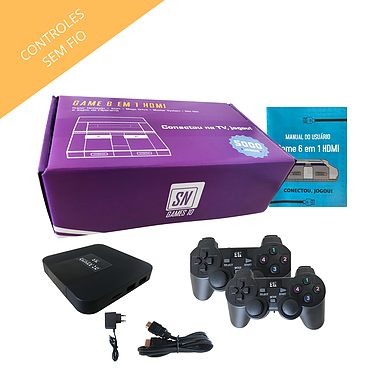 video game retro Game 6 em 1 - Conectou na tv, jogou