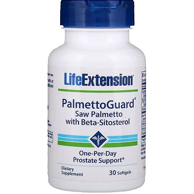 Palmetto Guard Life Extension Saw Palmetto Com Beta-Sitosterol Próstata Colesterol 30 Softgels