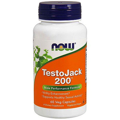 TestoJack 200 Now Foods Super Libido Melhor do Mercado P/ Aumentar a Testosterona Desempenho Energia Importado 60 Cápsulas