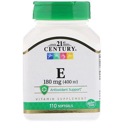 Vitamina E 400UI 180mg Importada Original 21st Century Antioxidante 110 Softgels