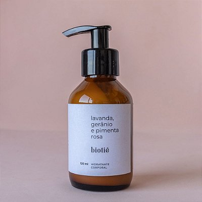 Mini hidratante natural | lavanda, gerânio e pimenta rosa (120ml)