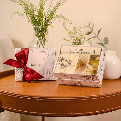 Kit especial sabonetes + necessaire | com caixa de presente Biotiê