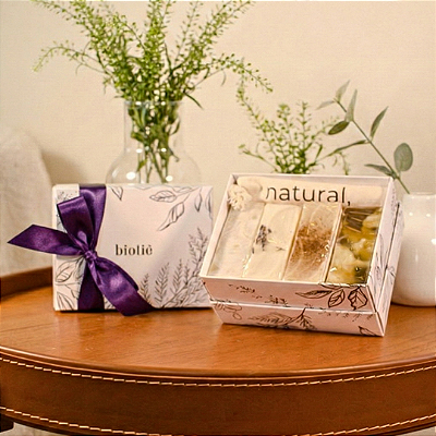 Kit especial sabonetes + ecobag | com caixa de presente Biotiê