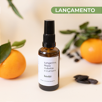 desodorante natural em spray | tangerina, litsea cubeba e cumaru (50 ml)