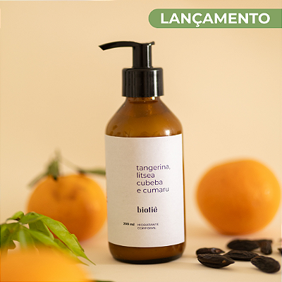hidratante natural | tangerina, litsea cubeba e cumaru (200 ml)