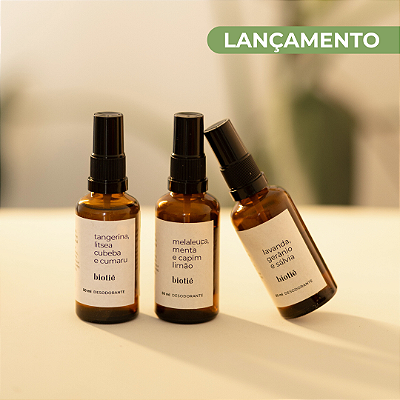 Kit trio desodorantes naturais em spray