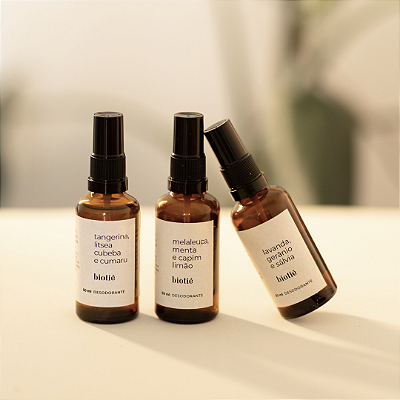 Kit trio desodorantes naturais em spray