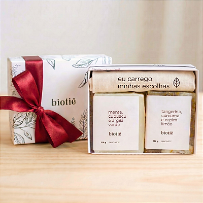 Kit duo sabonetes naturais + necessaire | biotiê