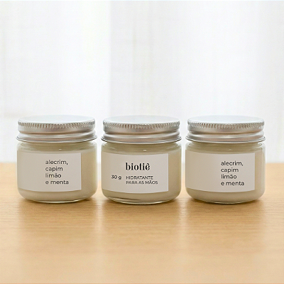kit trio hidratante mãos | alecrim, capim limão e menta (30 g)