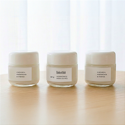 kit trio hidratante pés | alecrim, capim limão e menta (60 g)