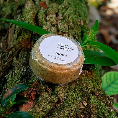 xampu em barra natural antioxidante | camomila, laranja doce e cupuaçu (65 g)