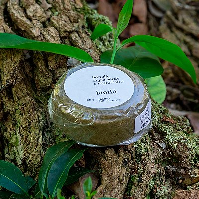 xampu em barra natural purificante | hortelã, argila verde, murumuru (65 g)
