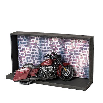 Miniatura Harley-Davidson Road King com Expositor