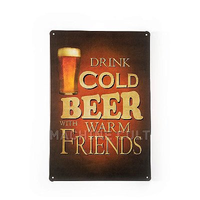 Placa Decorativa em Metal - Drink Beer