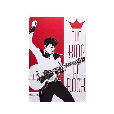 Placa Decorativa The King of Rock - Elvis Presley