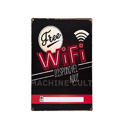 Placa Decorativa Free Wifi