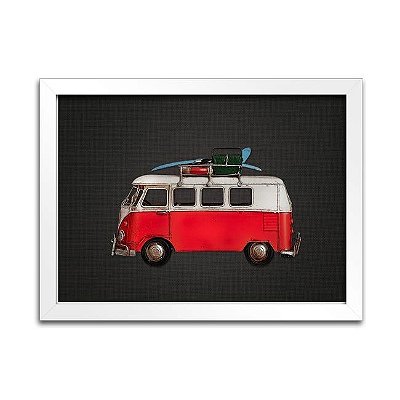 Quadro Perua Kombi Vermelha