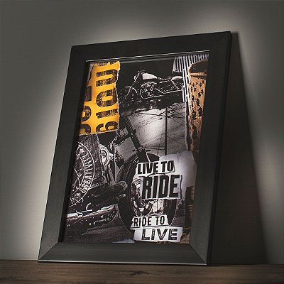 Quadro Decorativo Veículo Moto Em Corrida Motoqueiro VEIM041