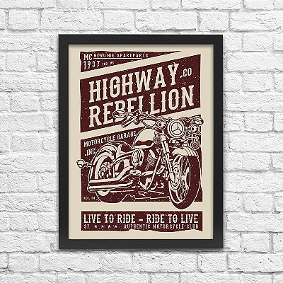 Quadro Decorativo Moto Highway