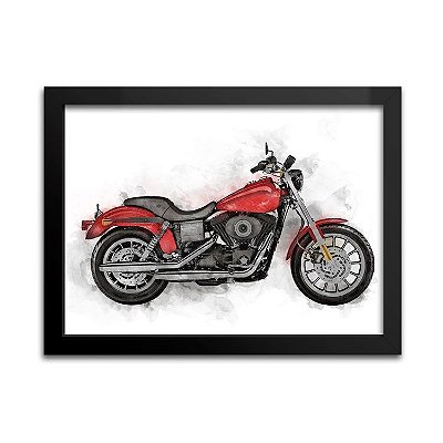 Quadro Decorativo Veículo Moto Em Corrida Motoqueiro VEIM041