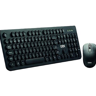 Kit teclado e mouse sem fio OEX TM410 Português/BR Preto