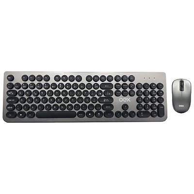 Kit teclado e mouse sem fio OEX TM410 Português/BR Prata