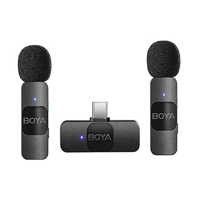 Microfone Boya By-V20 Lapela Sem Fio Wireless Conexão USB-C