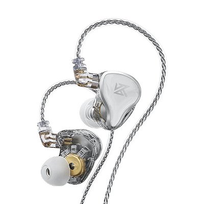 Fone de Ouvido KZ ZAS  Branco In-Ear 16 Drivers Sem Mic