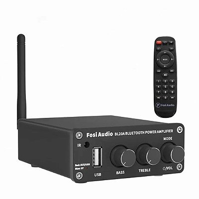Amplificador de Caixa de Som / Pré Fosi BL20A Bluetooth Stereo Class D 100W